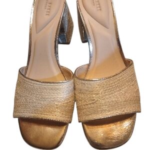Ted Baker Chloe Gold Slip On Textured Mules, So Pretty! Size 8.5, NWOT